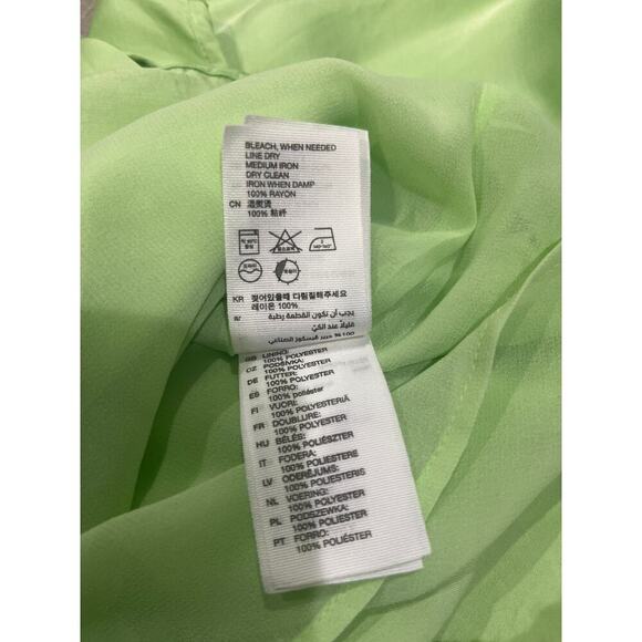 & Other Stories Shoulder Tie Midi Slip Dress in Green Sz 6 - Picture 7 of 10